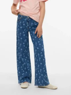VERO MODA Blue Wide Leg Floral Jeans