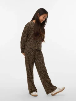 VERO MODA Brown Wide Leg Leopard Print Trousers