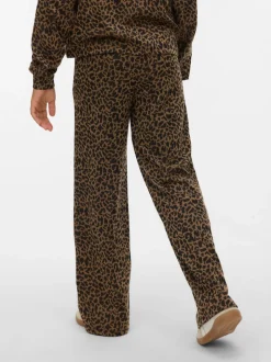 VERO MODA Brown Wide Leg Leopard Print Trousers