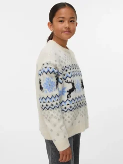 VERO MODA Cream Matching Family Christmas Fairisle Knitted Jumper