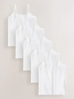 White 5 Pack Cami Vest (1.5-16yrs)