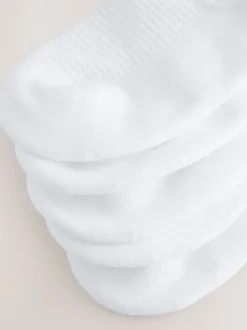 White 5 Pack Cotton Rich Cushioned Soles Ruffle Trainer Socks