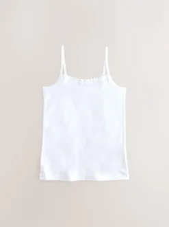 White 3 Pack Elastic Strappy Cami Vests (1.5-16yrs)