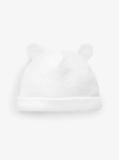 White Beanie Jersey Baby Hats 3 Pack (0-12mths)