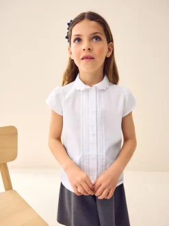 White Cotton Rich Scalloped Collar School Shirt (3-14yrs)