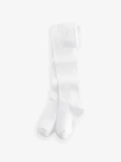 White Cotton Rich School Tights