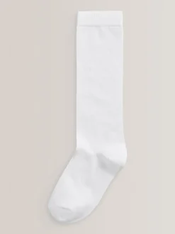 White Diamond 3 Pack Cotton Rich Knee High School Socks