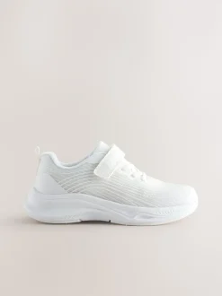 White Elastic Lace-Up Trainers