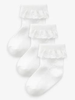 White Lace Baby Socks 3 Pack