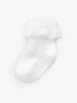 White Lace Baby Socks 7 Pack (0mths-2yrs)