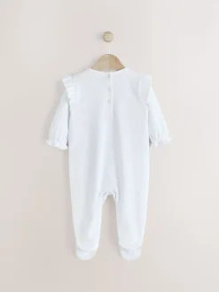 White Occasion Baby Sleepsuit (0mths-2yrs)