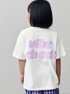 White Oversized Graphic Print T-Shirt (3-16yrs)
