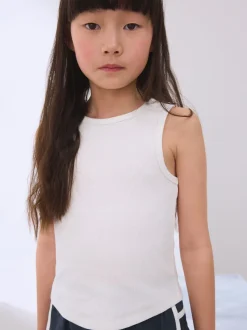 White Rib Vest (3-16yrs)