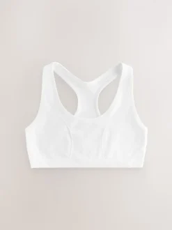 White Seamfree Racer Crop Tops 2 Pack (7-16yrs)