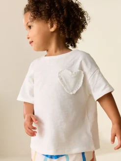 White Short Sleeve Pocket T-Shirt (3mths-7yrs)