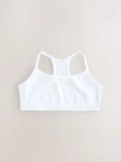 White Strappy Racer Back Crop Tops 3 Pack (5-16yrs)