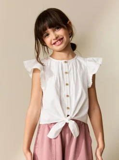 White Tie Front Blouse (3-16yrs)