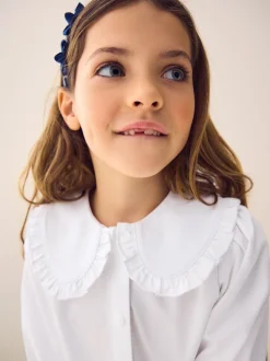 White Touch Fastening Cotton Rich Frill Collar School Blouse (3-14yrs)