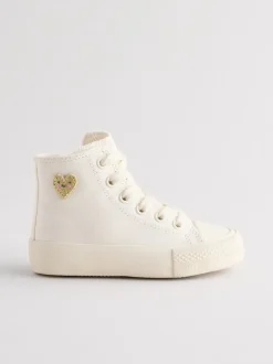 White Wide Fit (G) High Top Trainers