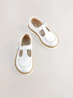 White Wide Fit (G) T-Bar Shoes