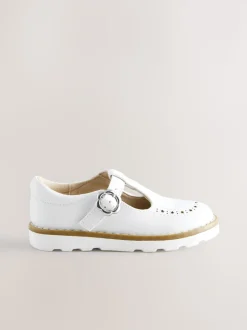 White Wide Fit (G) T-Bar Shoes