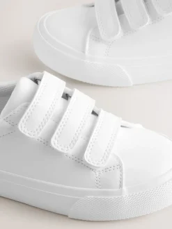 White Wide Fit (G) Touch Fastening Smart Casual Trainers