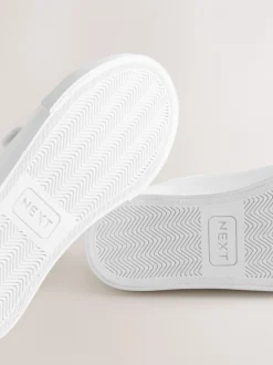 White Wide Fit (G) Touch Fastening Smart Casual Trainers