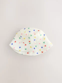 White/Blue Baby Bucket Hats 2 Pack (0mths-2yrs)