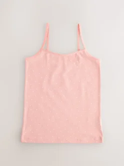 White/Pink Ditsy Printed Strappy Cami Vests 3 Pack (1.5-16yrs)