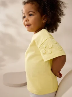 Yellow 100% Cotton Daisy Short Sleeve T-Shirt (3mths-7yrs)