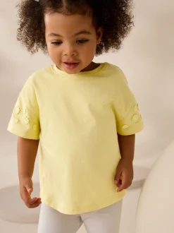 Yellow 100% Cotton Daisy Short Sleeve T-Shirt (3mths-7yrs)