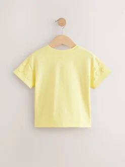 Yellow 100% Cotton Daisy Short Sleeve T-Shirt (3mths-7yrs)