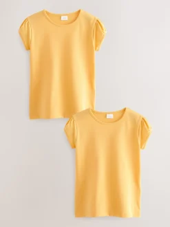 Yellow 2 Pack Puff Sleeve T-Shirts (3-16yrs)