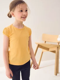Yellow 2 Pack Puff Sleeve T-Shirts (3-16yrs)