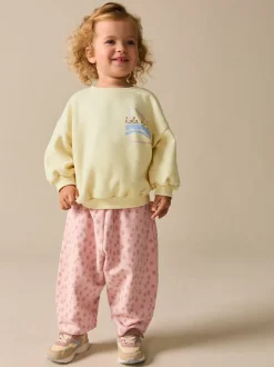 Yellow Animal Print Sweatshirt and Barrel Leg Joggers Set (3mths-7yrs)