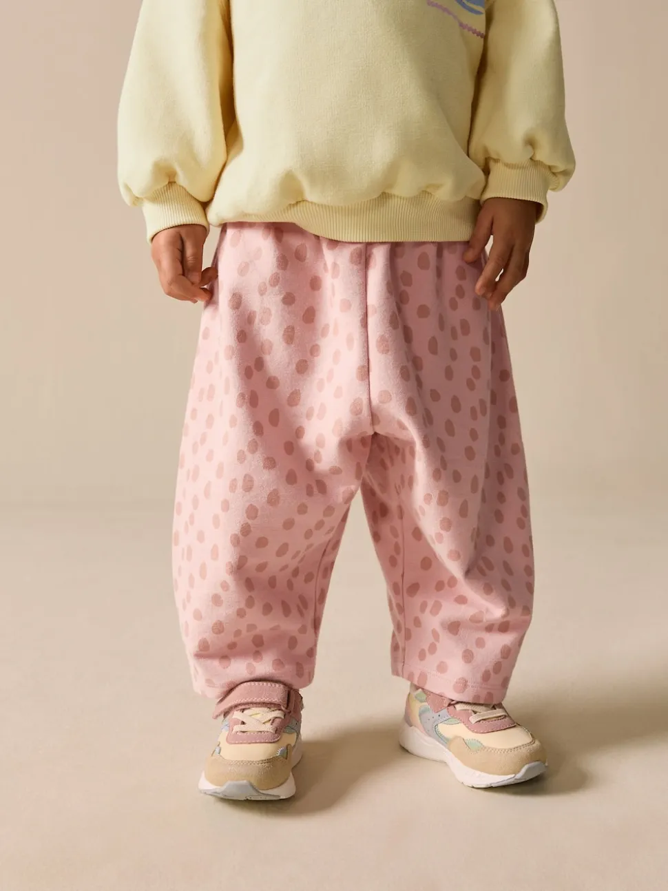Yellow Animal Print Sweatshirt and Barrel Leg Joggers Set (3mths-7yrs)