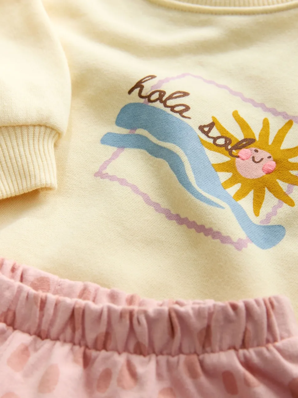 Yellow Animal Print Sweatshirt and Barrel Leg Joggers Set (3mths-7yrs)