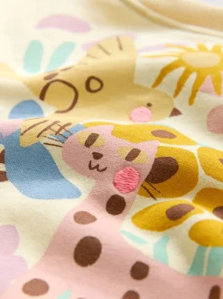 Yellow Animal Print Sweatshirt and Barrel Leg Joggers Set (3mths-7yrs)