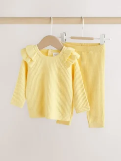 Yellow Baby Knitted Jumper and Leggings Set 2 Piece (0mths-3yrs)