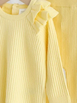 Yellow Baby Knitted Jumper and Leggings Set 2 Piece (0mths-3yrs)