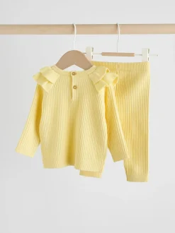 Yellow Baby Knitted Jumper and Leggings Set 2 Piece (0mths-3yrs)
