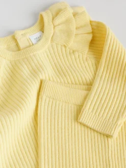 Yellow Baby Knitted Jumper and Leggings Set 2 Piece (0mths-3yrs)