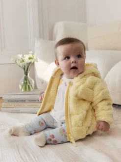 Yellow Bunny Baby Fleece Hooded Zip Jacket (0mths-2yrs)