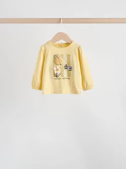 Yellow Flower/ Stripe Long Sleeve Top And Leggings Set 6 Piece (0mths-3yrs)