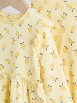 Yellow Lemon Baby Long Sleeve Frill Top And Leggings Set (0mths-2yrs)