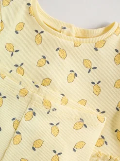 Yellow Lemon Baby Long Sleeve Frill Top And Leggings Set (0mths-2yrs)
