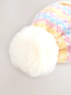 Yellow Pom Beanie Hat (3mths-16yrs)