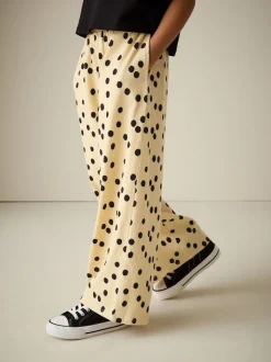 Yellow Spot Wide Leg Textured Trousers (3-16yrs)