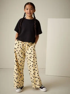 Yellow Spot Wide Leg Textured Trousers (3-16yrs)