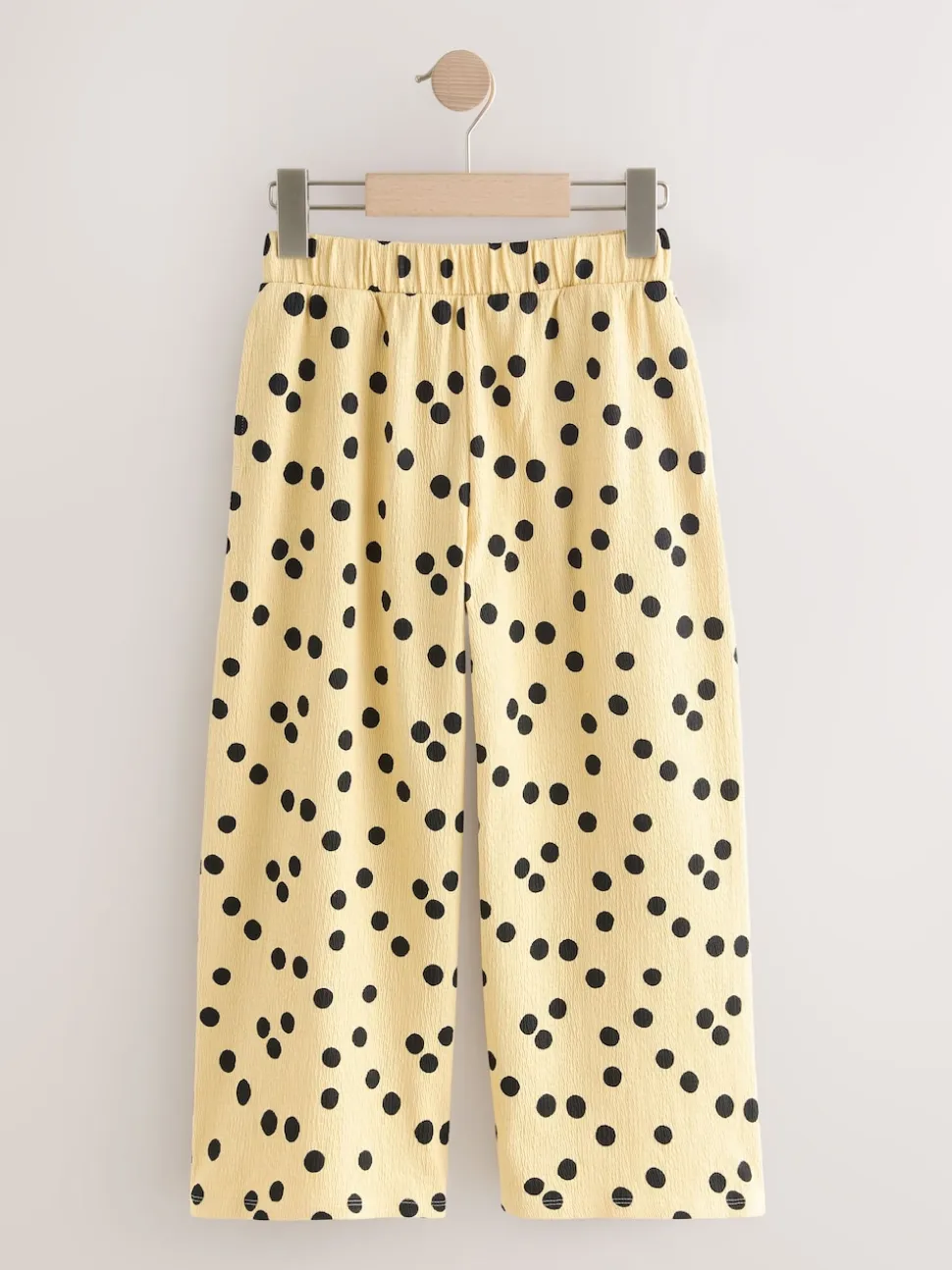 Yellow Spot Wide Leg Textured Trousers (3-16yrs)